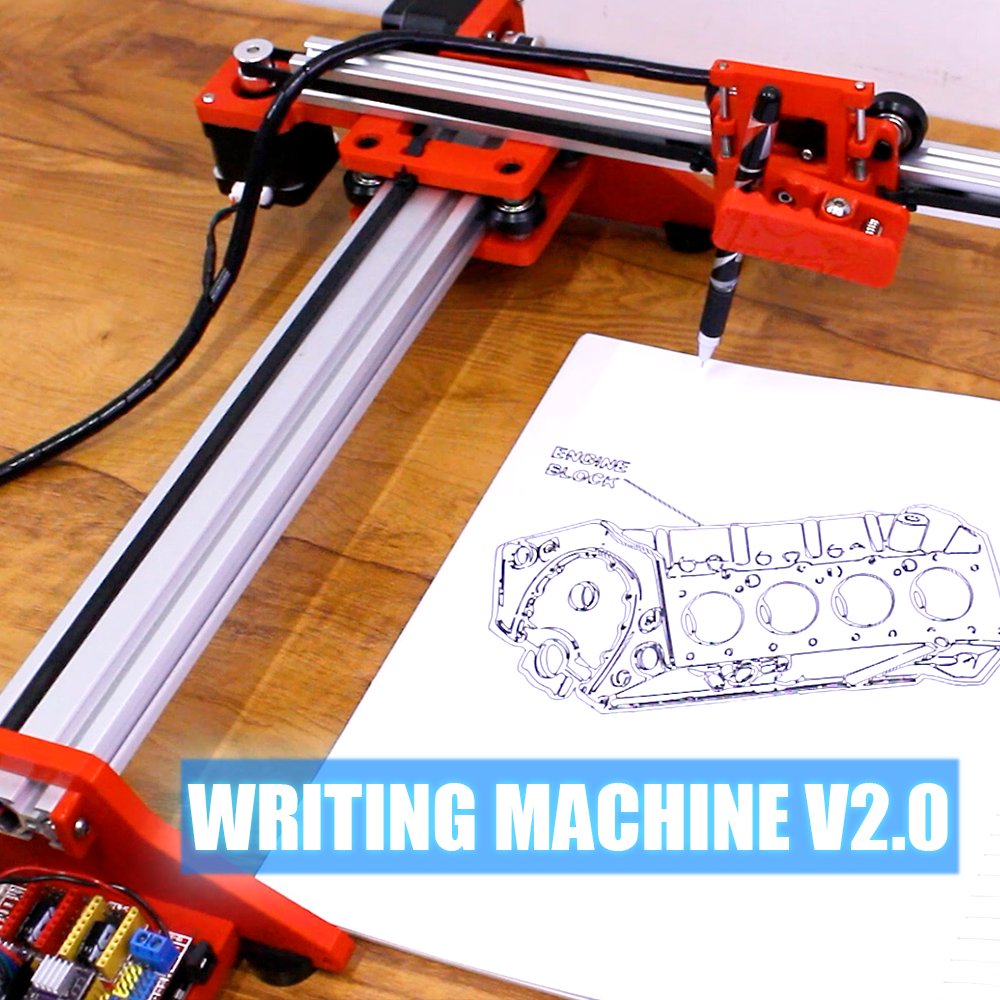 Homework Writing Machine  Writing machine, Mechanical projects, 3d  printing machine