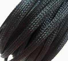 6mm Elastic woven wire mesh black encrypted arranged woven nylon tube telescopic sleeve – 1 Meter